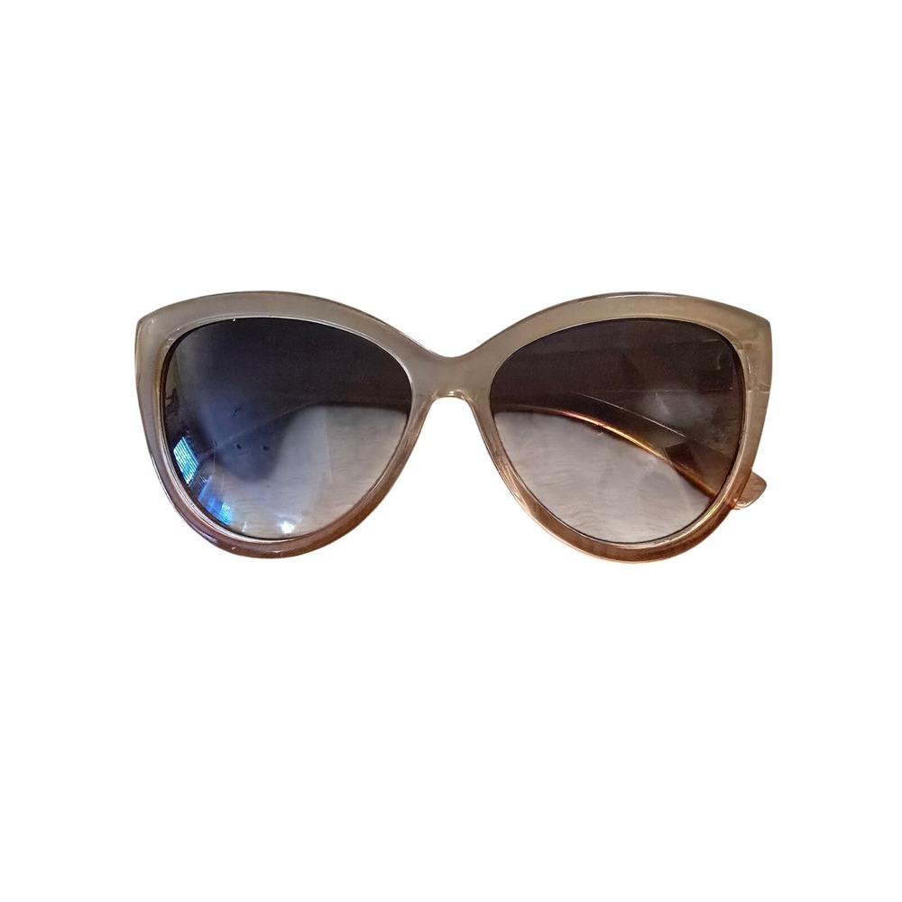 Womens Oversized Cat Eye Sunglasses Peach Tan Gradient Frame Gold Hardware